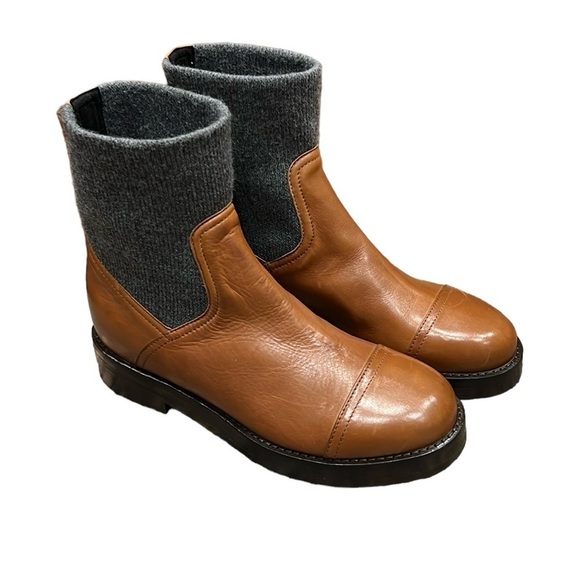 j Crew Wool Rib-cuff boots in Italian leather SZ 8.5 - Picture 2 of 10